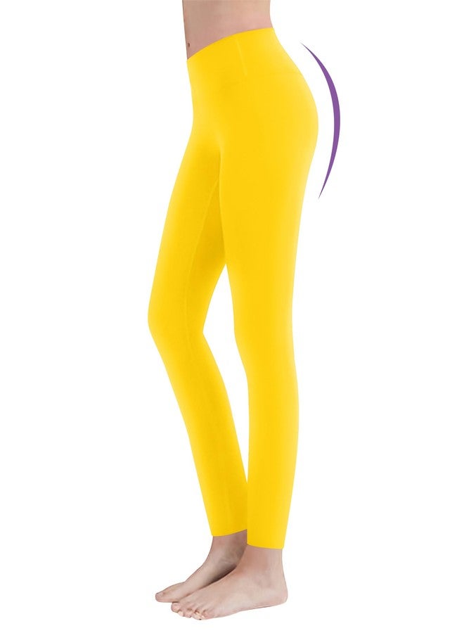 Gnainach Girls Athletic Leggings Size 8-9 Years Old Gold Comfortable Elastic Compression Yoga Pants for Kids Workout Jazz - Image 3